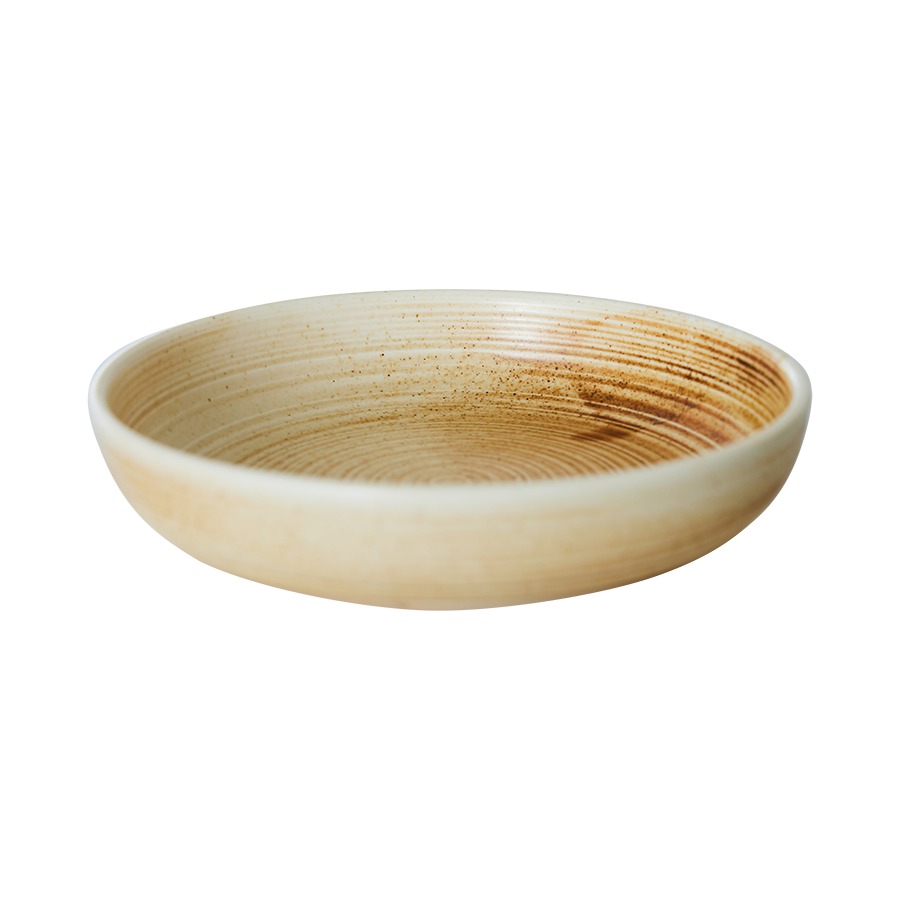 Chef ceramics djúpur diskur M - rustic cream/brown