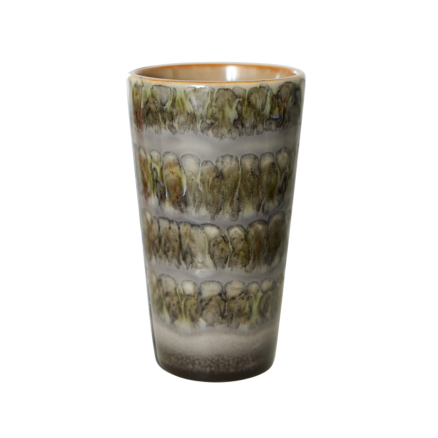70's keramík latte bolli - fern
