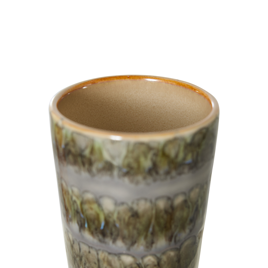 70's keramík latte bolli - fern