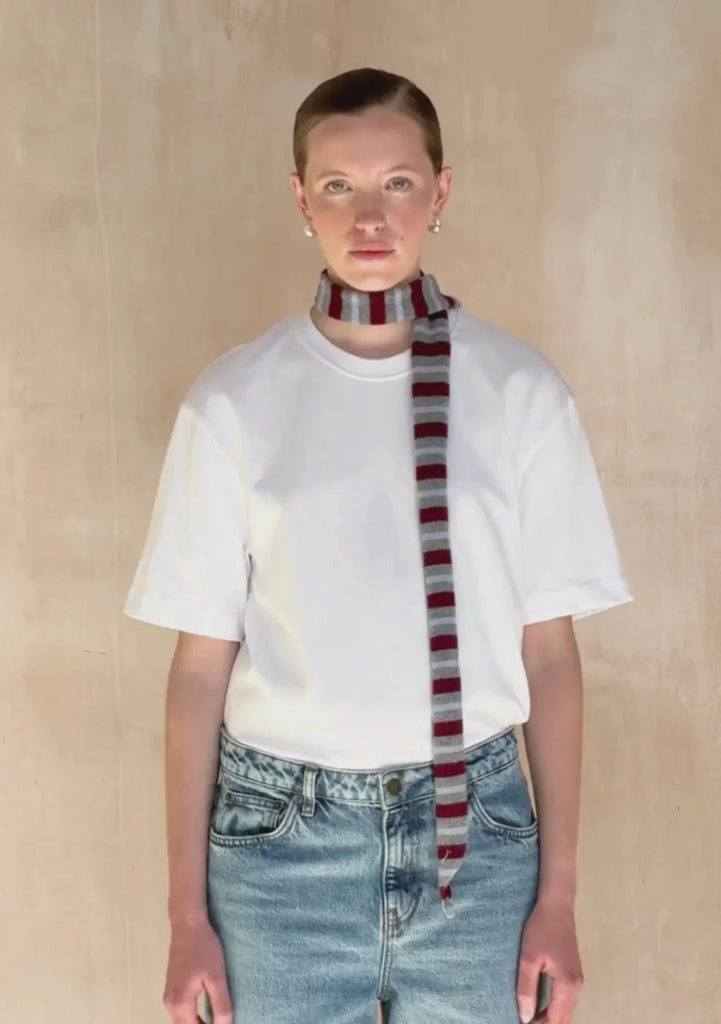 Neck Tie - Burgundy Stripe