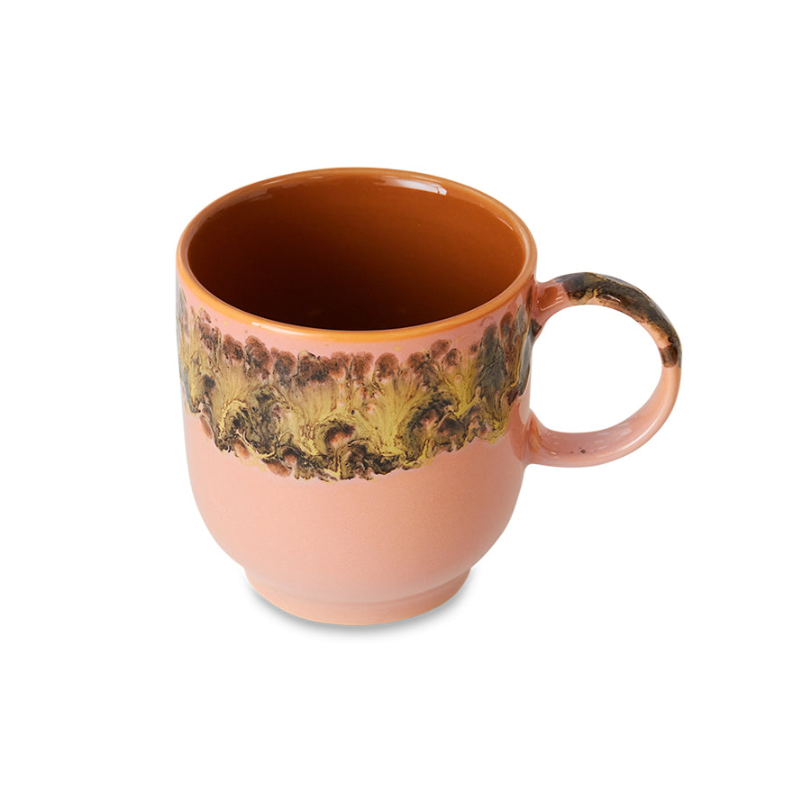 70's keramík bolli - lush/með haldi