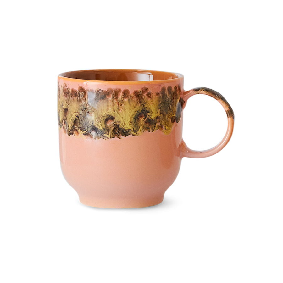 70's keramík bolli - lush/með haldi