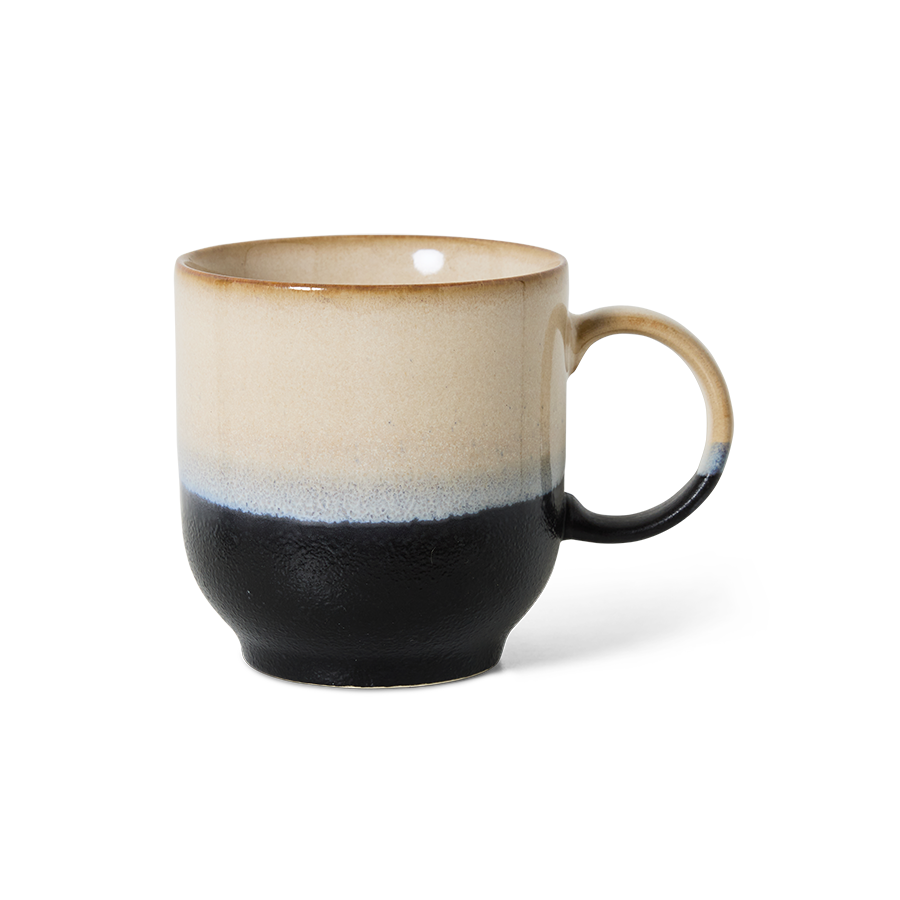 70's keramík bolli - rock/með haldi