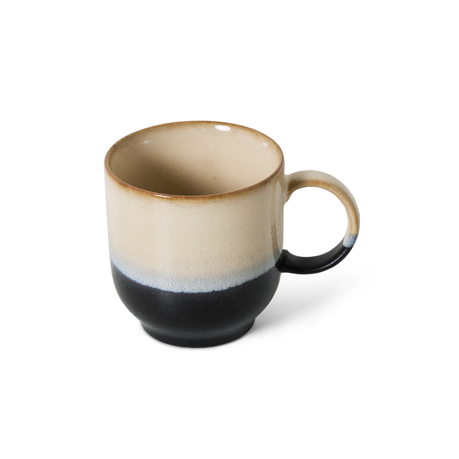 70's keramík bolli - rock/með haldi