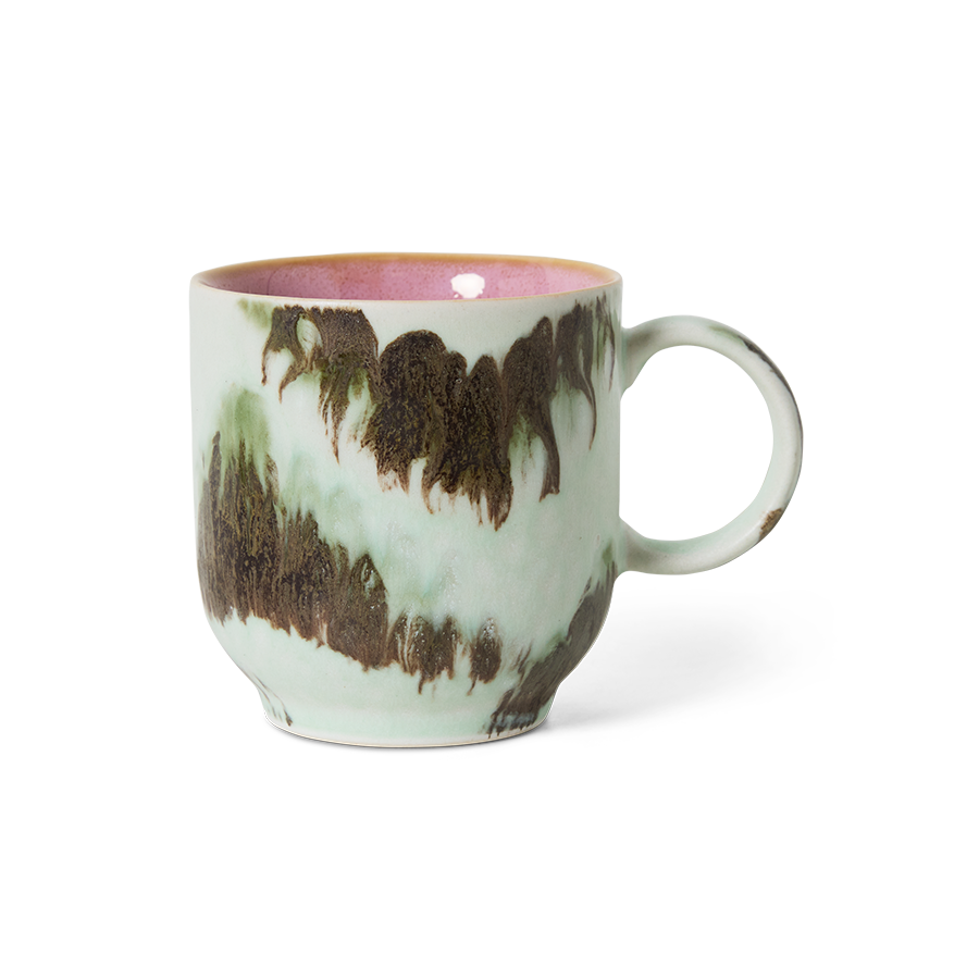 70's keramík bolli - tide/með haldi