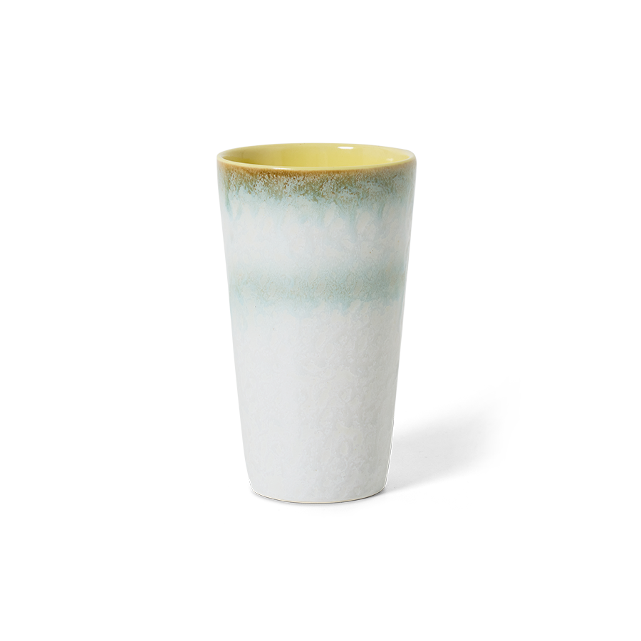 70's keramík latte bolli - petal