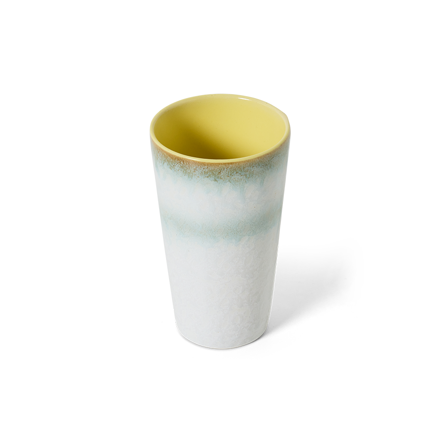 70's keramík latte bolli - petal