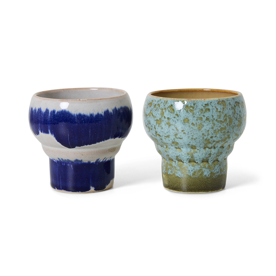 70's keramík lungo bollar 2 stk. - symbolist