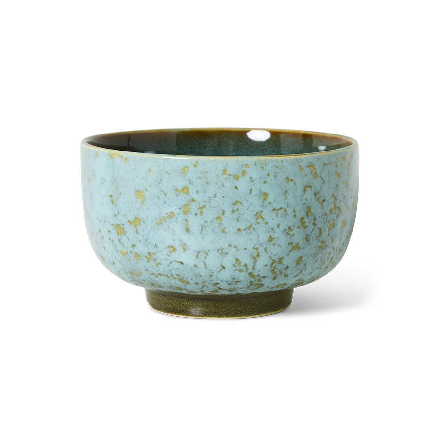 70's keramík súpuskál - verdigris