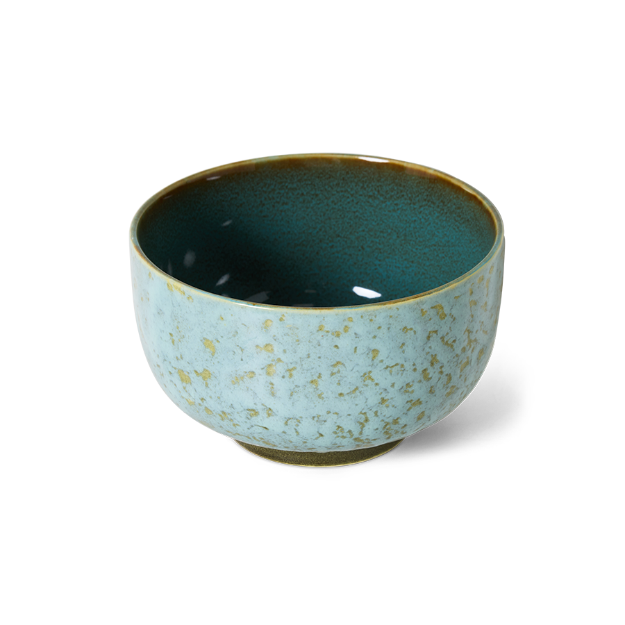 70's keramík súpuskál - verdigris
