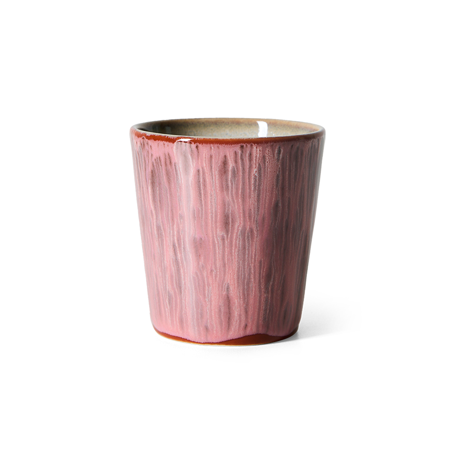 70's keramík bolli - rhubarb