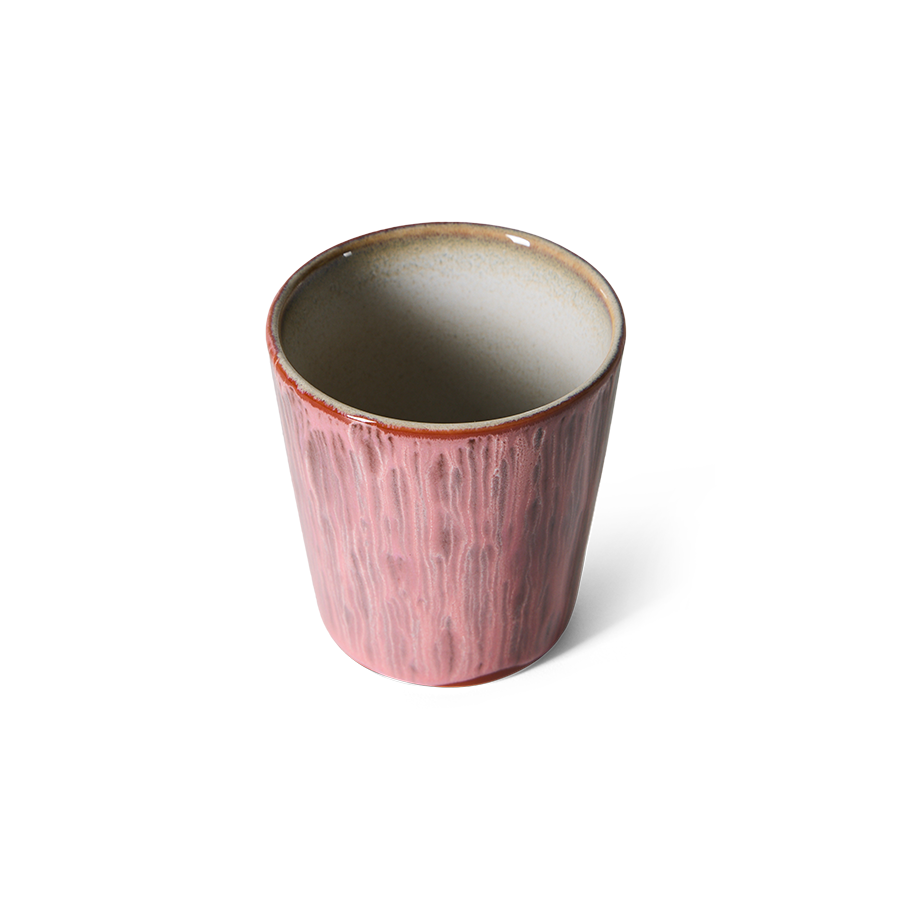 70's keramík bolli - rhubarb