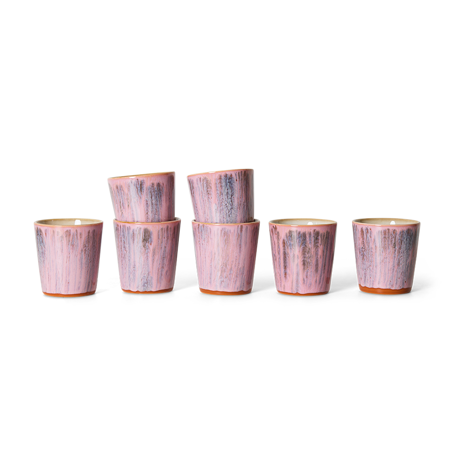 70's keramík bolli - rhubarb