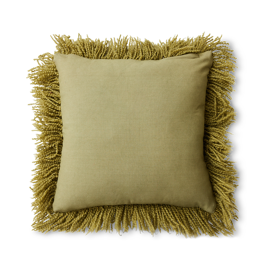 Púði - fluffy olive