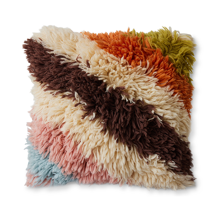 Púði - fluffy striped