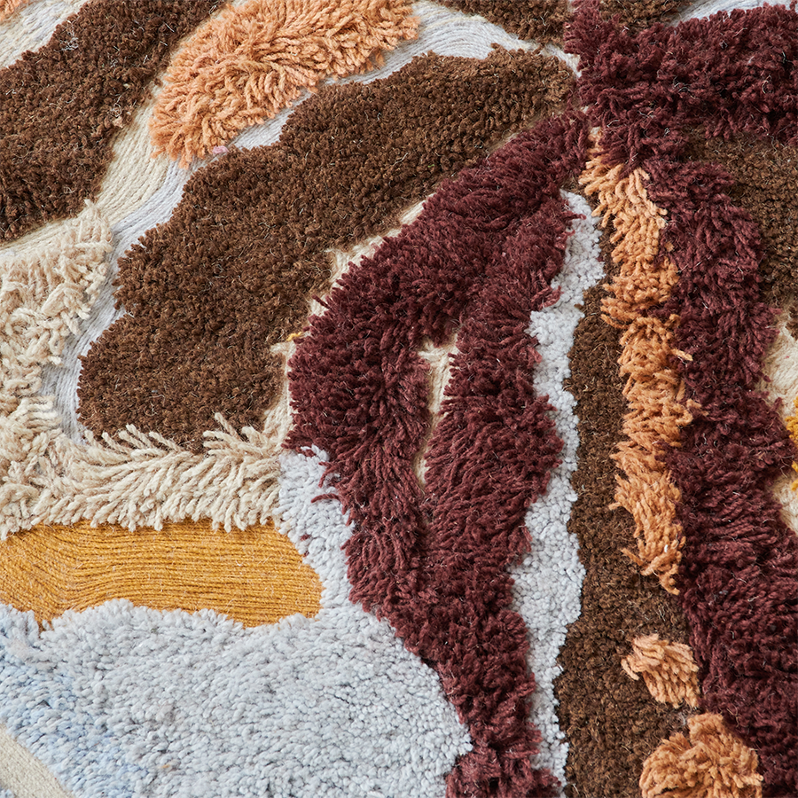 Hringlaga gólfmotta 150 cm - palm beach