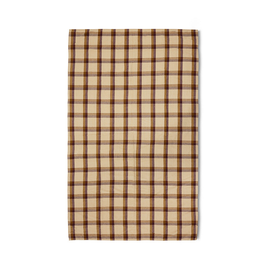 Vida borðdúkur 140x220 cm - chestnut/cream