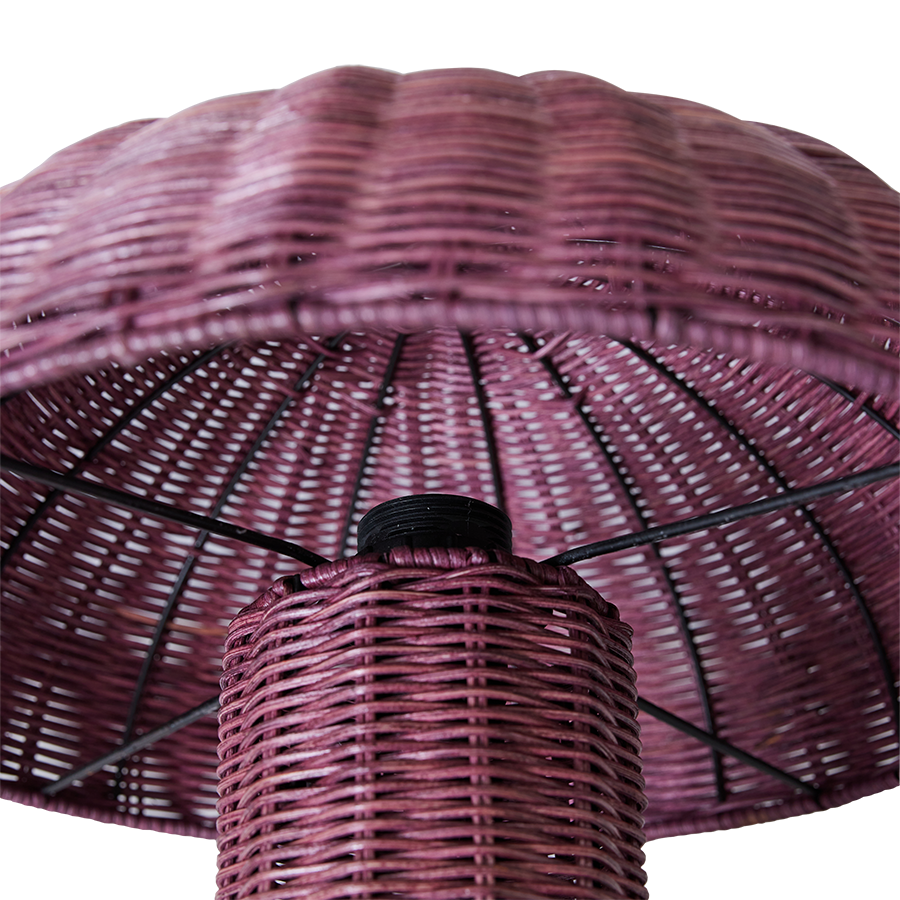Lampi rattan mushroom - burgundy