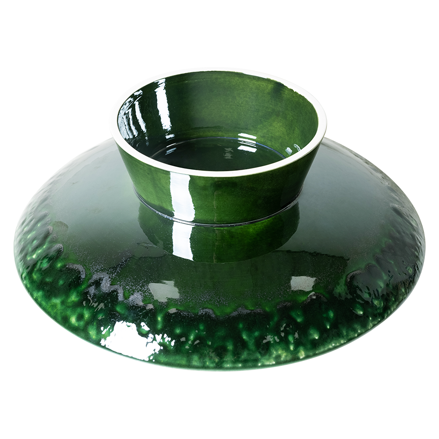 The Emeralds skál á fæti - dripping green