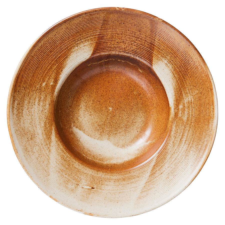 Chef ceramics pasta diskur - rustic cream/brown