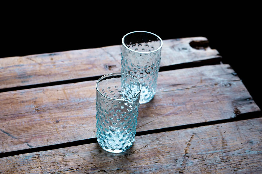 Hobnail glas - underlay aquamarine