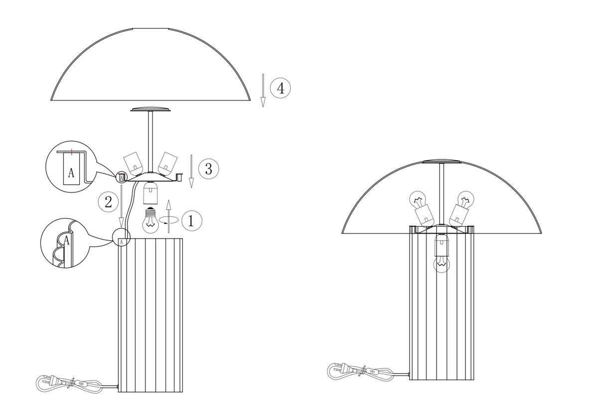 Acrylic cupola lampi - white