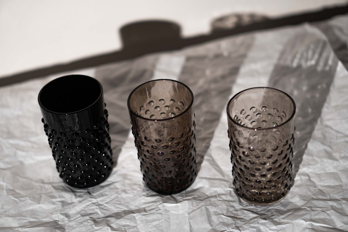 Hobnail glas - black