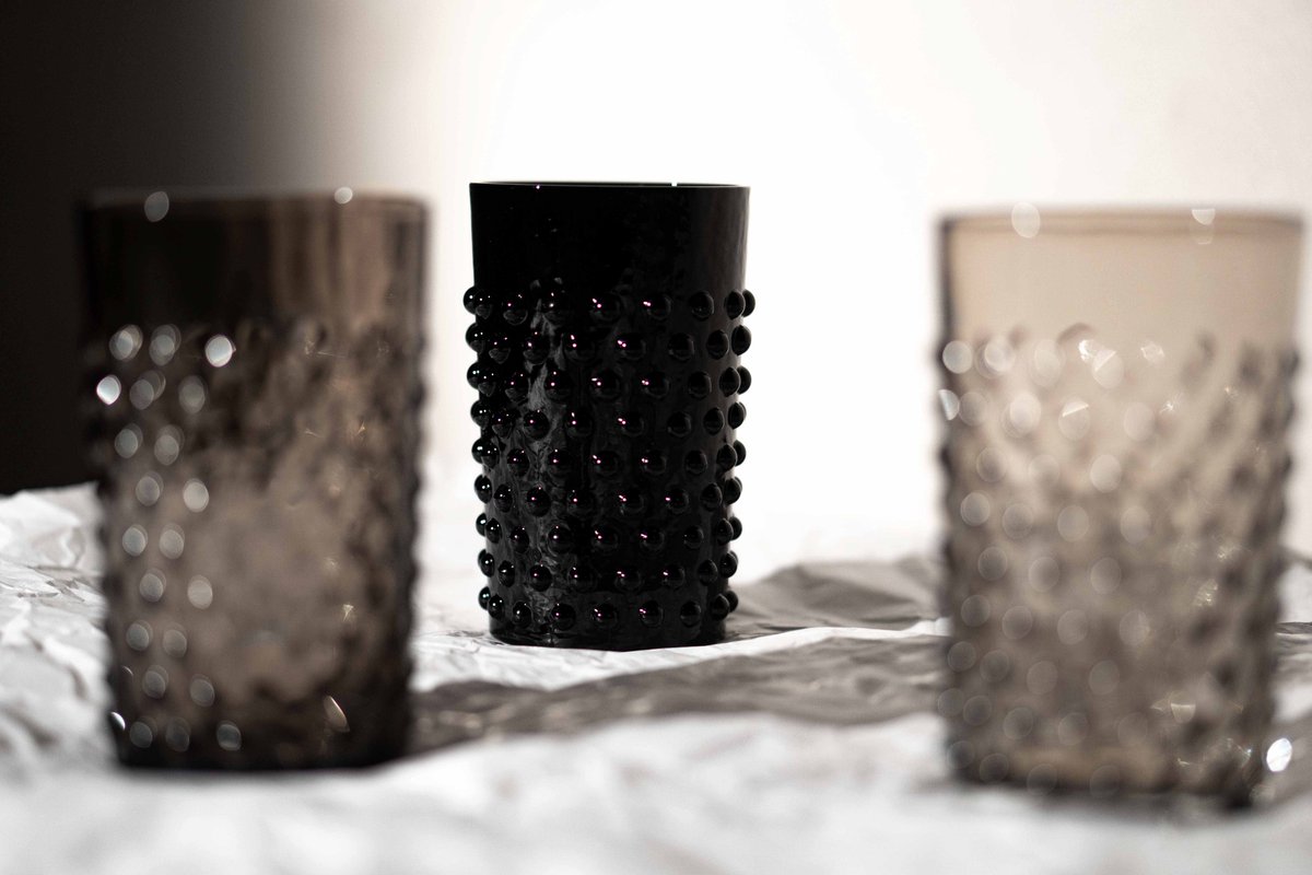Hobnail glas - black